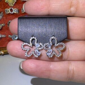 Elegant Silver Flower Stub Earrings